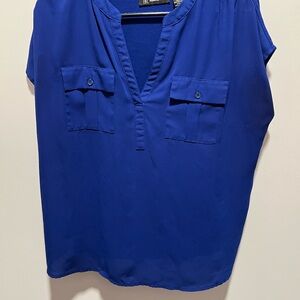 Women's Blue Short Sleeve Top
